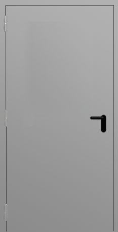 Противопожарная металлическая дверь, одностворчатая без порога