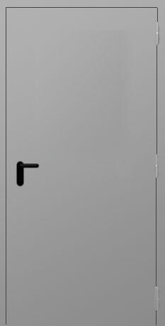 Противопожарная металлическая дверь, одностворчатая с выпадающим порогом